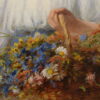 лот №A000435 — Картина "Девушка с корзиной цветов"