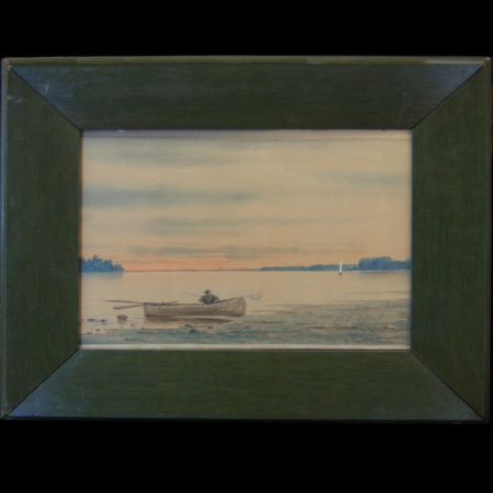 лот №A000366 — Картина «Пейзаж с лодкой»