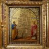лот №I000260 — Икона «Святой Апостол Пётр и Святая Блаженная княжна Ольга»