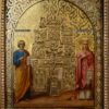 лот №I000260 — Икона «Святой Апостол Пётр и Святая Блаженная княжна Ольга»